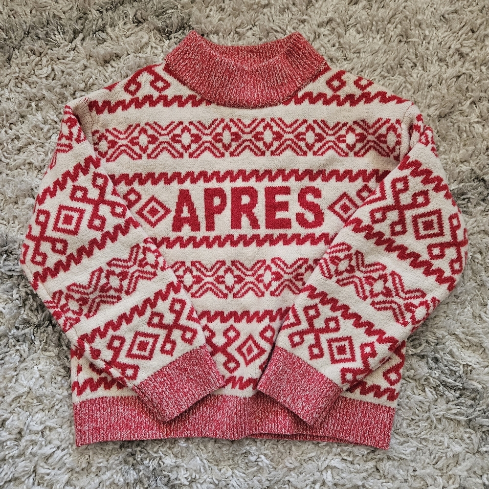 A New Day Red And Cream Winter Sweater